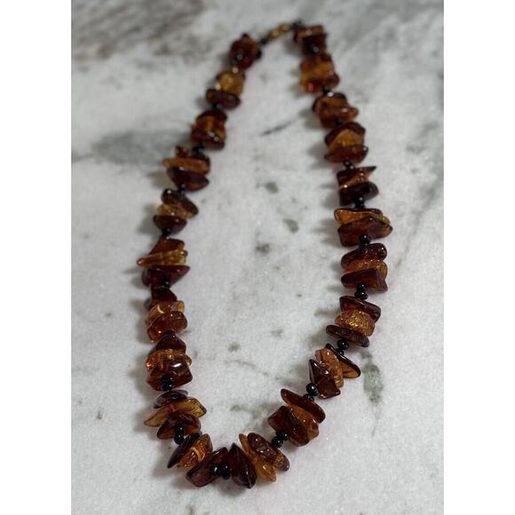Vintage Natural Chunky Baltic Multi Colored Amber Necklace 24 Inch - Picture 6 of 11